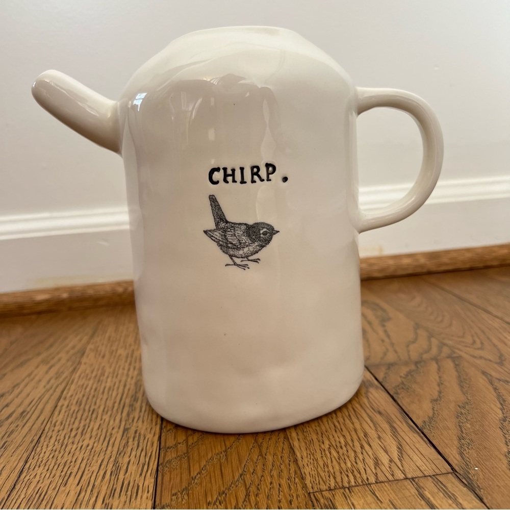 Rae Dunn HTF RARE Icon CHIRP Bird Tall Teapot NO LID Artisan Collection